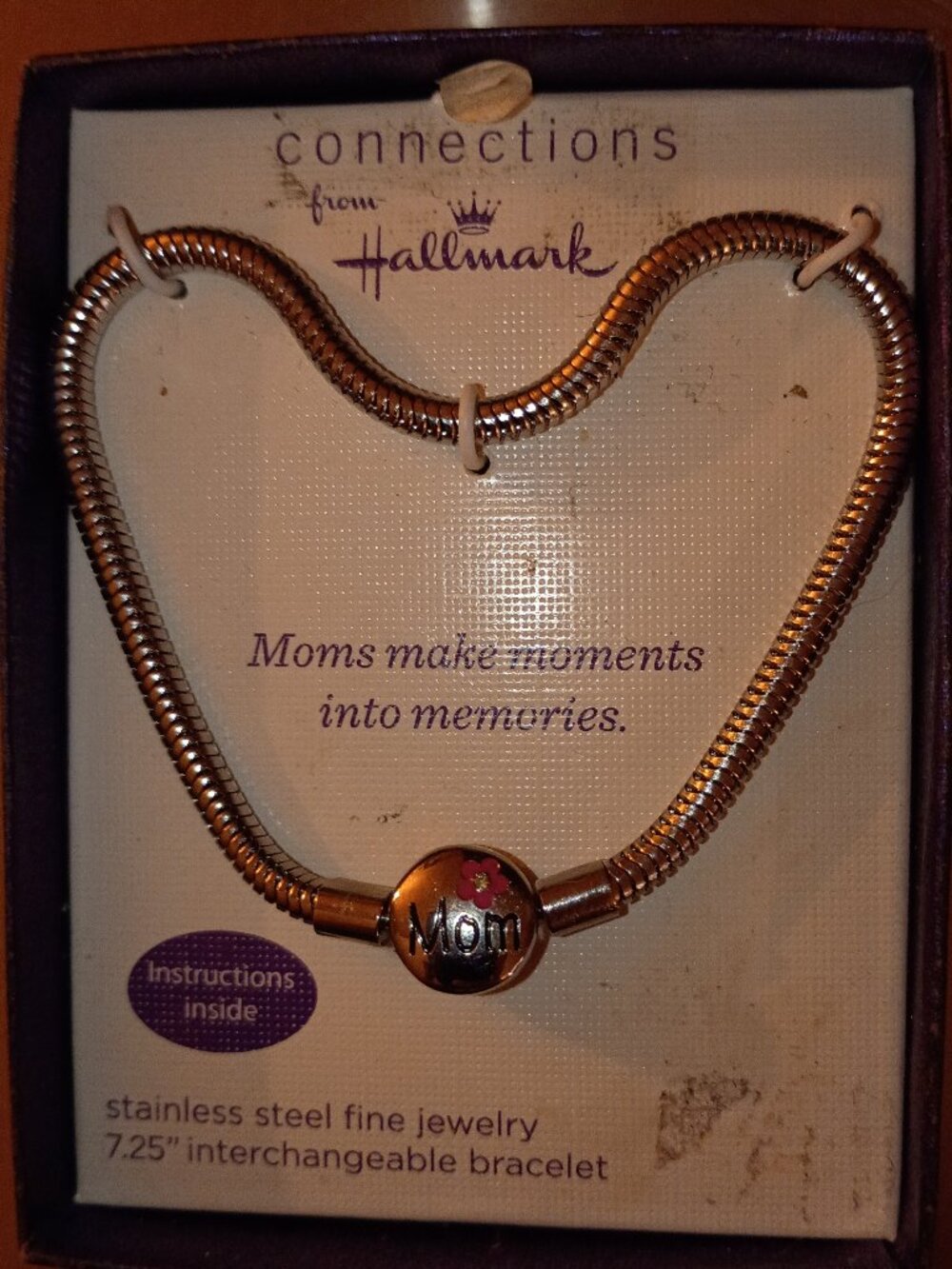 Connections from Hallmark Stainless Steel 7.25 inch Interchangeable Bracelet NWT